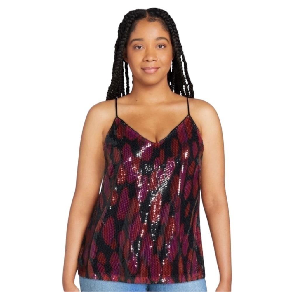 Scoop Printed Sequin Cami Top Size Medium (8-10)